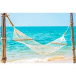 Casa si Gradina - Decoratiuni - Decoratiuni perete - Fototapet, autocolant, Plaja 68 cu hamac, 270 x 200 cm - Infinity.ro