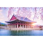 Casa si Gradina - Decoratiuni - Decoratiuni perete - Fototapet, autocolant, City 63 Castel Seoul dimineata, 200 x 150 cm - Infinity.ro