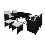 Casa si Gradina - Gradina si terasa - Mobilier exterior - Seturi mobila gradina - Set mobilier de gradina din rattan cu 9 piese, negru, KUBIKUS - Infinity.ro