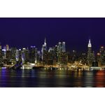 Casa si Gradina - Decoratiuni - Decoratiuni perete - Fototapet, autocolant, Manhattan, New York noaptea, 250 x 150 cm - Infinity.ro