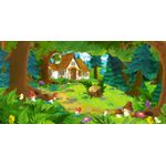 Casa si Gradina - Decoratiuni - Tablouri - Tablou canvas Casuta din padure, desene copii, 75 x 50 cm - Infinity.ro