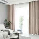 Casa si Gradina - Textile si covoare - Perdele si draperii - Draperii - Set draperie din catifea blackout cu rejansa transparenta cu ate pentru galerie, Madison, 150x270 cm, densitate 700 g ml, Beaver, 2 buc - Infinity.ro
