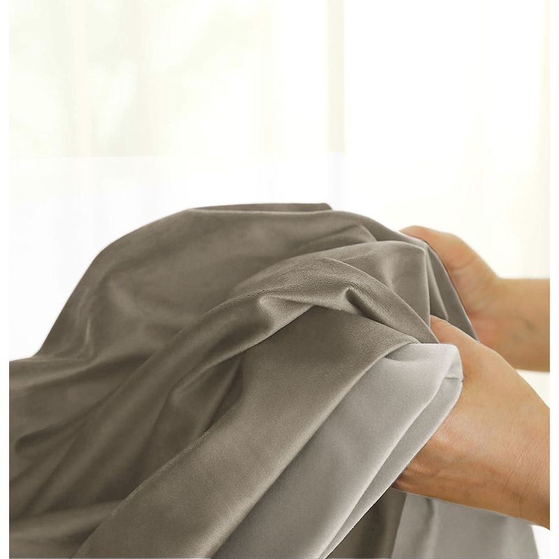 Casa si Gradina - Textile si covoare - Perdele si draperii - Draperii - Set draperie din catifea blackout cu rejansa transparenta cu ate pentru galerie, Madison, 200x240 cm, densitate 700 g ml, Stonewall, 2 buc - Infinity.ro