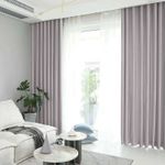Casa si Gradina - Textile si covoare - Perdele si draperii - Draperii - Draperie din catifea blackout cu rejansa transparenta cu ate pentru galerie, Madison, 250x255 cm, densitate 700 g ml, Pale Silver, 1 buc - Infinity.ro