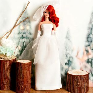 Set papusa,TAKUMI, Rochie, pantofi si voaleta, fara peruca, Beth, 30 cm, 3 ani