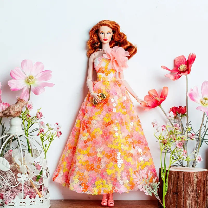 Jucarii, Copii si Bebe - Jucarii si jocuri - Papusi si accesorii - Papusi - Set papusa,TAKUMI, Rochie paiete si pantofi, fara peruca, Sophie, 30 cm, 3 ani - Infinity.ro