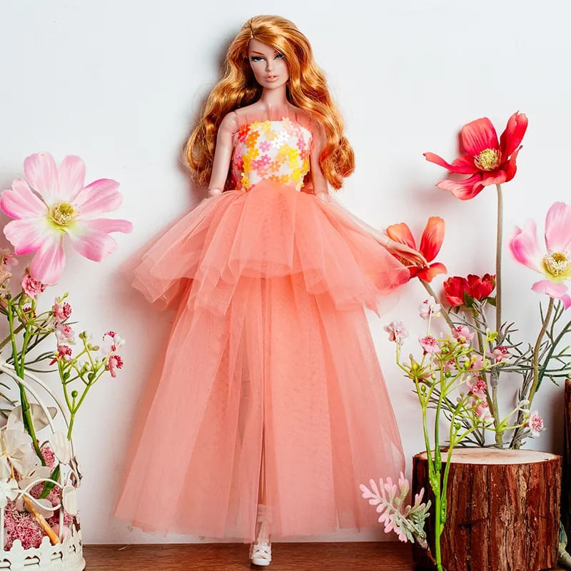 Jucarii, Copii si Bebe - Jucarii si jocuri - Papusi si accesorii - Papusi - Set papusa,TAKUMI, Rochie tull si pantofi, fara peruca, Adelle, 30 cm, 3 ani - Infinity.ro