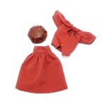 Jucarii, Copii si Bebe - Jucarii si jocuri - Papusi si accesorii - Carucioare papusi si accesorii - Set imbracaminte papusa,TAKUMI, compleu fusta, bluza si sapca, Beverly, 3 ani, Corai, Textil - Infinity.ro