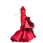 Jucarii, Copii si Bebe - Jucarii si jocuri - Papusi si accesorii - Carucioare papusi si accesorii - Set imbracaminte TAKUMI, rochie catifea si pantofi, Georgina, 3 ani - Infinity.ro