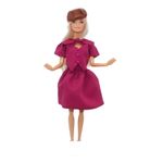 Jucarii, Copii si Bebe - Jucarii si jocuri - Papusi si accesorii - Carucioare papusi si accesorii - Set imbracaminte papusa,TAKUMI, compleu fusta, bluza si sapca, Beverly, 3 ani, Magenta, Textil - Infinity.ro