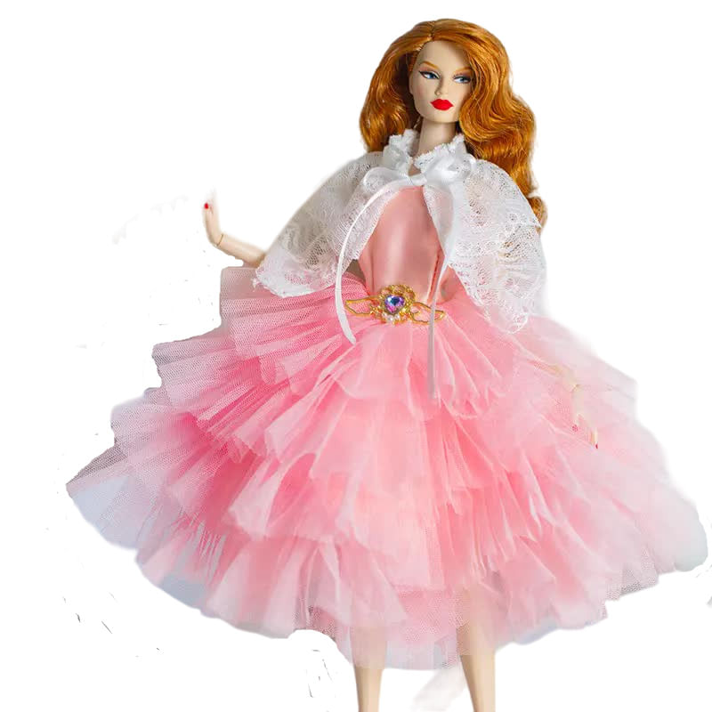 Jucarii, Copii si Bebe - Jucarii si jocuri - Papusi si accesorii - Carucioare papusi si accesorii - Set imbracaminte TAKUMI, rochie tull, bolero dantela si sandale, Grace, 3 ani - Infinity.ro