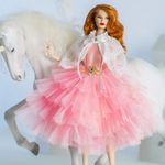 Jucarii, Copii si Bebe - Jucarii si jocuri - Papusi si accesorii - Carucioare papusi si accesorii - Set imbracaminte TAKUMI, rochie tull, bolero dantela si sandale, Grace, 3 ani - Infinity.ro