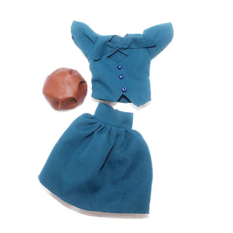 Jucarii, Copii si Bebe - Jucarii si jocuri - Papusi si accesorii - Carucioare papusi si accesorii - Set imbracaminte papusa,TAKUMI, compleu fusta, bluza si sapca, Beverly, 3 ani - Infinity.ro