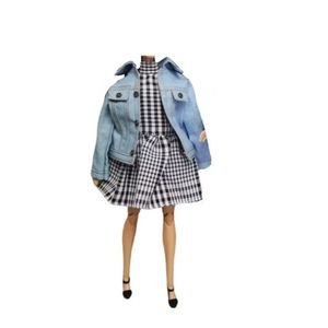 Set imbracaminte papusa, TAKUMI, rochie, geaca denim, pantofi, Serenity, 3 ani