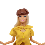 Jucarii, Copii si Bebe - Jucarii si jocuri - Papusi si accesorii - Carucioare papusi si accesorii - Set imbracaminte papusa,TAKUMI, compleu fusta, bluza si sapca, Beverly, 3 ani, Galben, Textil - Infinity.ro