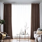 Casa si Gradina - Textile si covoare - Perdele si draperii - Draperii - Set draperie din catifea blackout cu rejansa din bumbac tip fagure, Madison, 250x230 cm, densitate 700 g ml, English Walnut, 2 buc - Infinity.ro
