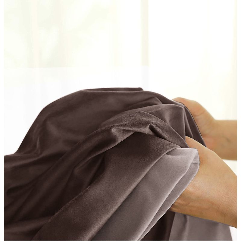 Casa si Gradina - Textile si covoare - Perdele si draperii - Draperii - Set draperie din catifea blackout cu rejansa din bumbac tip fagure, Madison, 250x230 cm, densitate 700 g ml, English Walnut, 2 buc - Infinity.ro