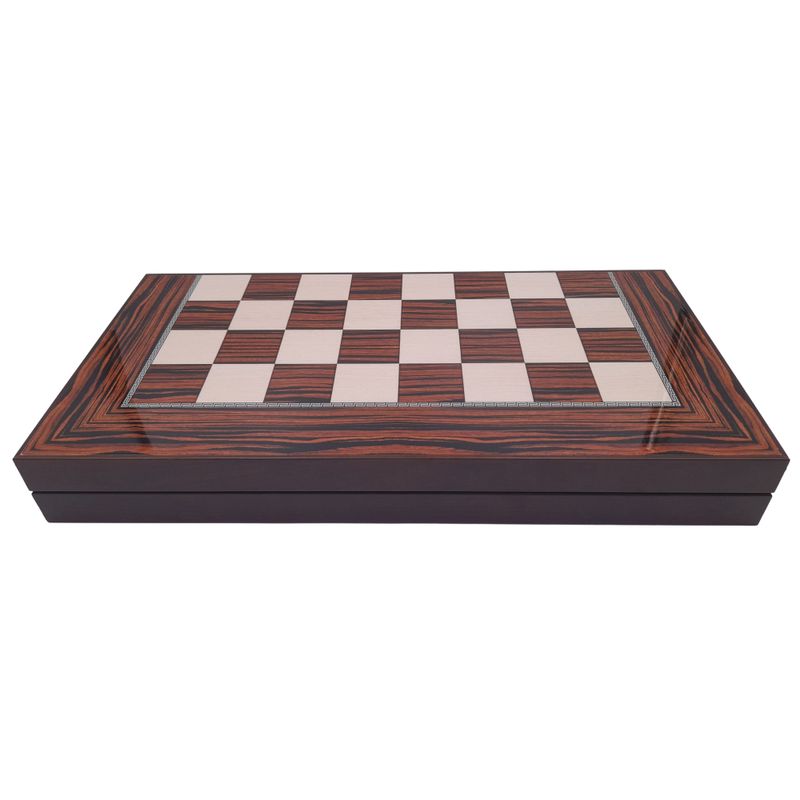 Jucarii, Copii si Bebe - Jucarii si jocuri - Jocuri si puzzle - Jocuri de societate - Joc table si dame IdeallStore®, Backgammon Expert, lemn lucios, inchidere magnetica, 48 cm, maro - Infinity.ro