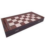 Jucarii, Copii si Bebe - Jucarii si jocuri - Jocuri si puzzle - Jocuri de societate - Joc table si dame IdeallStore®, Backgammon Expert, lemn lucios, inchidere magnetica, 48 cm, maro - Infinity.ro