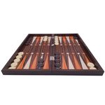 Jucarii, Copii si Bebe - Jucarii si jocuri - Jocuri si puzzle - Jocuri de societate - Joc table si dame IdeallStore®, Backgammon Expert, lemn lucios, inchidere magnetica, 48 cm, maro - Infinity.ro
