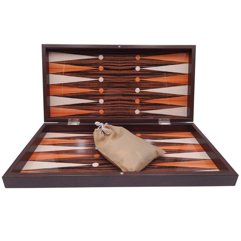 Jucarii, Copii si Bebe - Jucarii si jocuri - Jocuri si puzzle - Jocuri de societate - Joc table si dame IdeallStore®, Backgammon Expert, lemn lucios, inchidere magnetica, 48 cm, maro - Infinity.ro