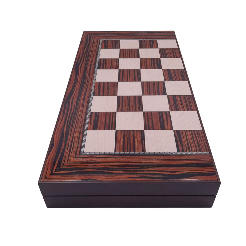 Jucarii, Copii si Bebe - Jucarii si jocuri - Jocuri si puzzle - Jocuri de societate - Joc table si dame IdeallStore®, Backgammon Expert, lemn lucios, inchidere magnetica, 48 cm, maro - Infinity.ro