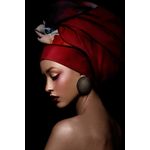 Casa si Gradina - Decoratiuni - Tablouri - Tablou canvas Portrait 60 Femeie cu esarfa rosie, 70 x 105 cm - Infinity.ro