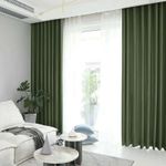 Casa si Gradina - Textile si covoare - Perdele si draperii - Draperii - Set draperie din catifea blackout cu rejansa transparenta cu ate pentru galerie, Madison, 250x260 cm, densitate 700 g ml, Kelp, 2 buc - Infinity.ro