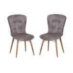 Casa si Gradina - Mobilier - Scaune si fotolii - Scaune - Scaune set 2 happy life gri, picioare lemn, tapitat, stofa, 42 x 47 x 88 cm, ArteLemn - Infinity.ro