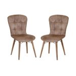 Casa si Gradina - Mobilier - Scaune si fotolii - Scaune - Scaune set 2 happy life maro, picioare lemn, tapitat, stofa, 42 x 47 x 88 cm, ArteLemn - Infinity.ro