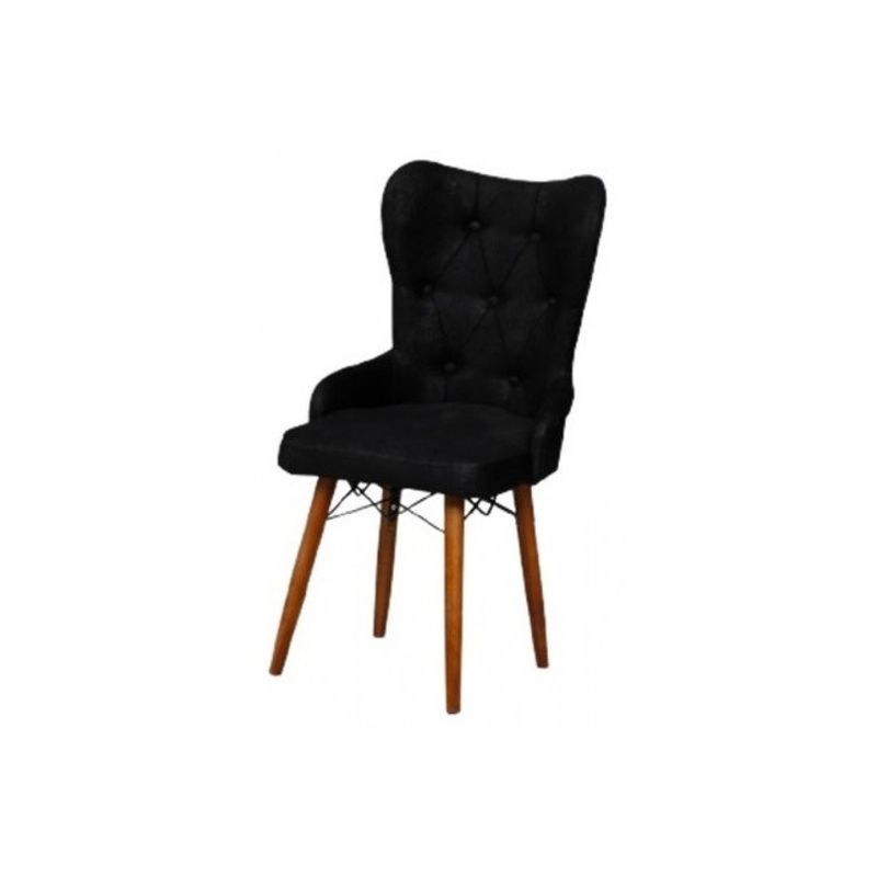 Casa si Gradina - Mobilier - Scaune si fotolii - Scaune - Scaune set 2 confort negru, picioare lemn, tapitat, stofa, ArteLemn, 52 x 55 x 96 cm - Infinity.ro