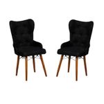 Casa si Gradina - Mobilier - Scaune si fotolii - Scaune - Scaune set 2 confort negru, picioare lemn, tapitat, stofa, ArteLemn, 52 x 55 x 96 cm - Infinity.ro