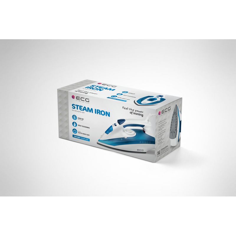 Electronice si Electrocasnice - Ingrijirea tesaturilor - Fiare de calcat - Fier de calcat ECG NZ 322 cu oprire automata, talpa ceramica, 2200 W, jet abur 100 g/ min - Infinity.ro