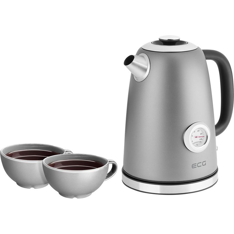 Casa si Gradina - Bucatarie si vesela - Vase pentru gatit - Ibrice - Fierbator electric ECG RK 1700 Magnifica Antracito, 1.7 litri, 2200 W, otel inoxidabil, indicator temperatura - Infinity.ro