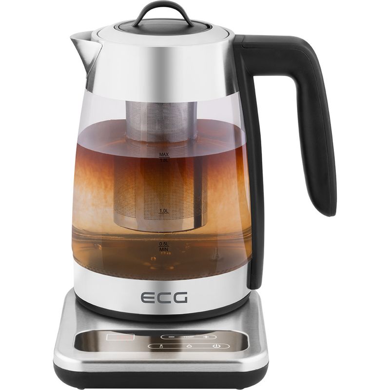 Casa si Gradina - Bucatarie si vesela - Vase pentru gatit - Ibrice - Fierbator electric cu infuzor pentru ceai ECG RK 1891 INFUSO, 1,8 L, 2200W, otel inoxidabil si sticla - Infinity.ro