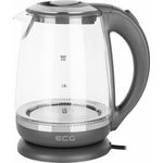 Casa si Gradina - Bucatarie si vesela - Vase pentru gatit - Ibrice - Cana electrica fierbator din sticla ECG RK 2020 gri, 2 L, 2200 W, lumina albastra de fundal - Infinity.ro