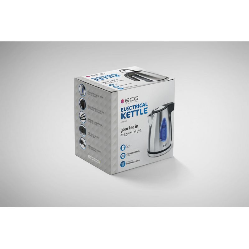 Casa si Gradina - Bucatarie si vesela - Vase pentru gatit - Ibrice - Cana electrica fierbator ECG RK 1740, 2000 W, 1, 7 L, otel inoxidabil - Infinity.ro