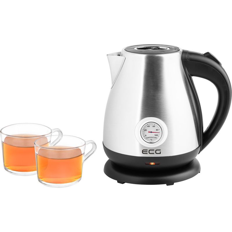 Casa si Gradina - Bucatarie si vesela - Vase pentru gatit - Ibrice - Fierbator electric ECG RK 1705 Metallico, 1.7 litri, 2200 W, otel inoxidabil, indicator temperatura - Infinity.ro