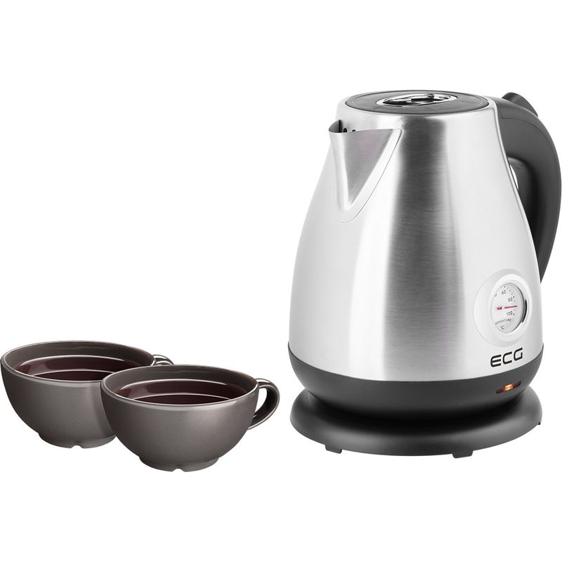 Casa si Gradina - Bucatarie si vesela - Vase pentru gatit - Ibrice - Fierbator electric ECG RK 1705 Metallico, 1.7 litri, 2200 W, otel inoxidabil, indicator temperatura - Infinity.ro