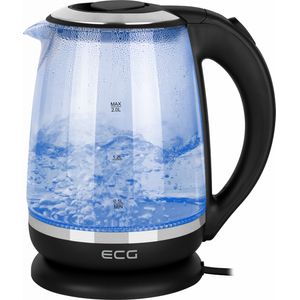 Cana electrica fierbator din sticla ECG RK 2080 Glass, 2 L, 2200 W, lumina albastra de fundal