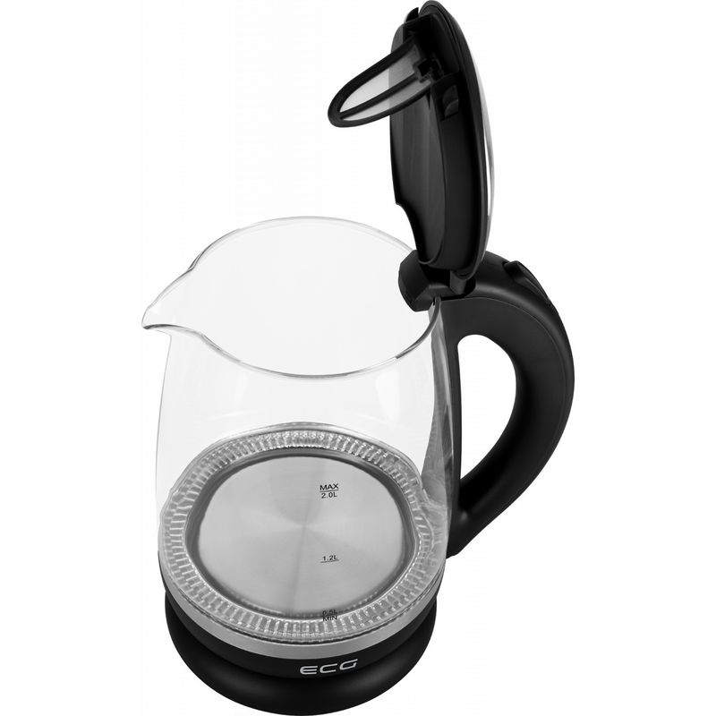 Casa si Gradina - Bucatarie si vesela - Vase pentru gatit - Ibrice - Cana electrica fierbator din sticla ECG RK 2080 Glass, 2 L, 2200 W, lumina albastra de fundal - Infinity.ro