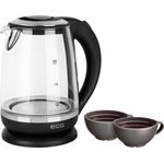 Casa si Gradina - Bucatarie si vesela - Vase pentru gatit - Ibrice - Cana electrica fierbator din sticla ECG RK 2080 Glass, 2 L, 2200 W, lumina albastra de fundal - Infinity.ro