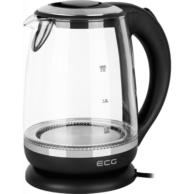 Casa si Gradina - Bucatarie si vesela - Vase pentru gatit - Ibrice - Cana electrica fierbator din sticla ECG RK 2080 Glass, 2 L, 2200 W, lumina albastra de fundal - Infinity.ro