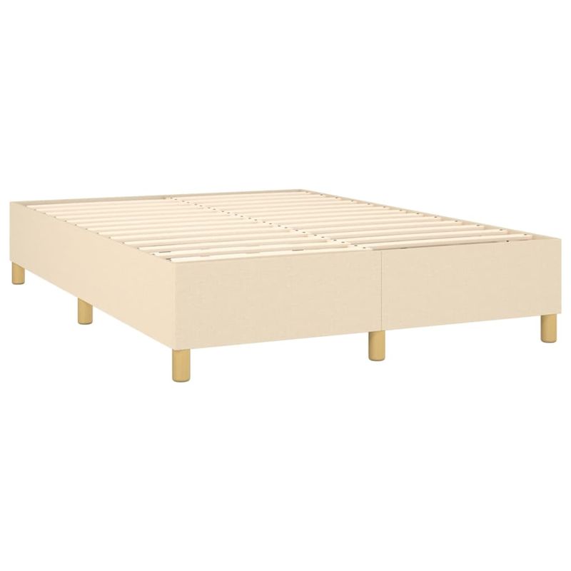 Casa si Gradina - Mobilier - Paturi si accesorii - Paturi - Pat cu arcuri, saltea si LED, crem, 140x200 cm, textil - Infinity.ro