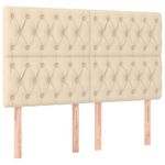 Casa si Gradina - Mobilier - Paturi si accesorii - Paturi - Pat cu arcuri, saltea si LED, crem, 140x200 cm, textil - Infinity.ro