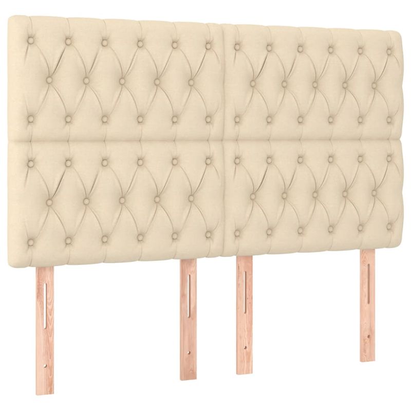Casa si Gradina - Mobilier - Paturi si accesorii - Paturi - Pat cu arcuri, saltea si LED, crem, 140x200 cm, textil - Infinity.ro