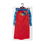 Jucarii, Copii si Bebe - Jucarii si jocuri - Jucarii de rol - Masti si costume copii - Costum Wonder Woman pentru copii IdeallStore®, Themyscira Princess, fusta si pelerina, poliester, 7-10 ani, albastru - Infinity.ro