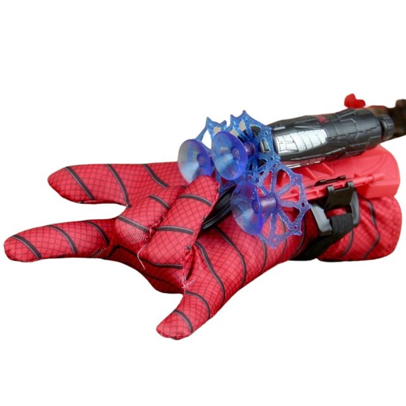 Jucarii, Copii si Bebe - Jucarii si jocuri - Jucarii de rol - Masti si costume copii - Set costum clasic Spiderman cu muschi IdeallStore®, 3-5 ani, 100-110 cm, manusa ventuze, discuri si masca LED - Infinity.ro