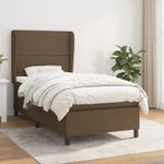 Casa si Gradina - Mobilier - Paturi si accesorii - Paturi - Pat box spring cu saltea, maro inchis, 90x200 cm, textil - Infinity.ro