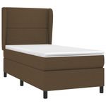 Casa si Gradina - Mobilier - Paturi si accesorii - Paturi - Pat box spring cu saltea, maro inchis, 90x200 cm, textil - Infinity.ro